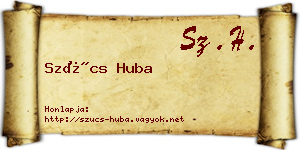 Szűcs Huba névjegykártya