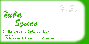 huba szucs business card